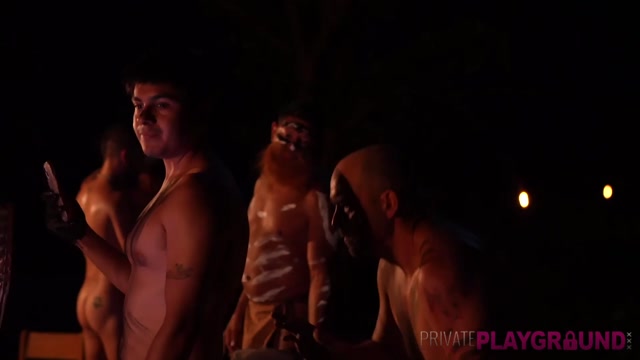 Gang of Woodsmen Fucking & Breeding Hole at Night
